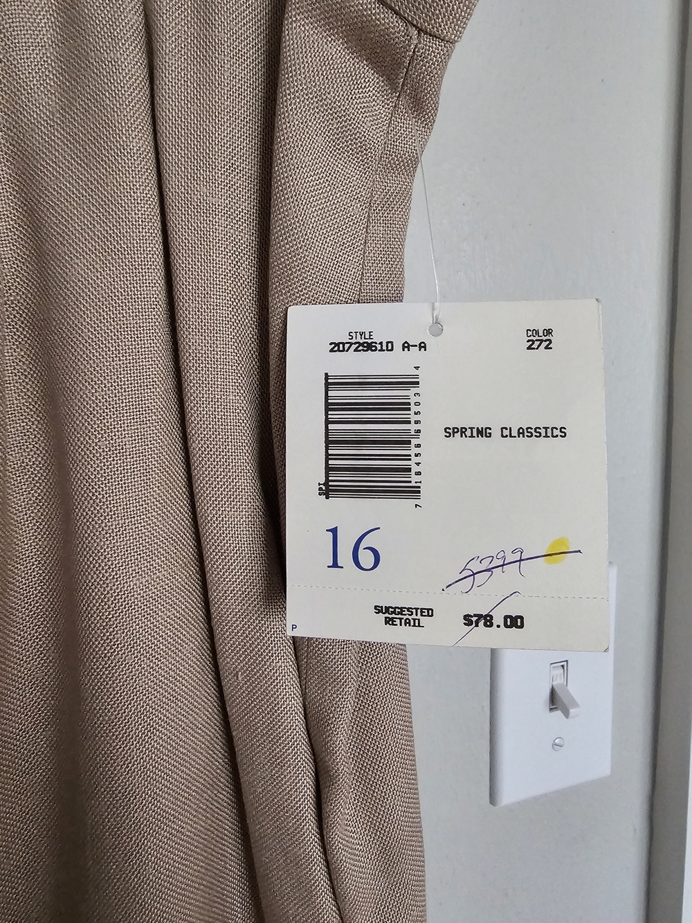 Liz Claiborne Collection Vintage With Tags Classic Taupe Straight Skirt - Picture 4 of 4